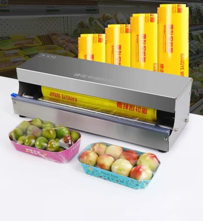 Manual Hand Food Wrap Film Dispenser Stretch Film Packing Wrapping Dispenser Wrapper Machine, Suitable for 10-18" Width Cling Film