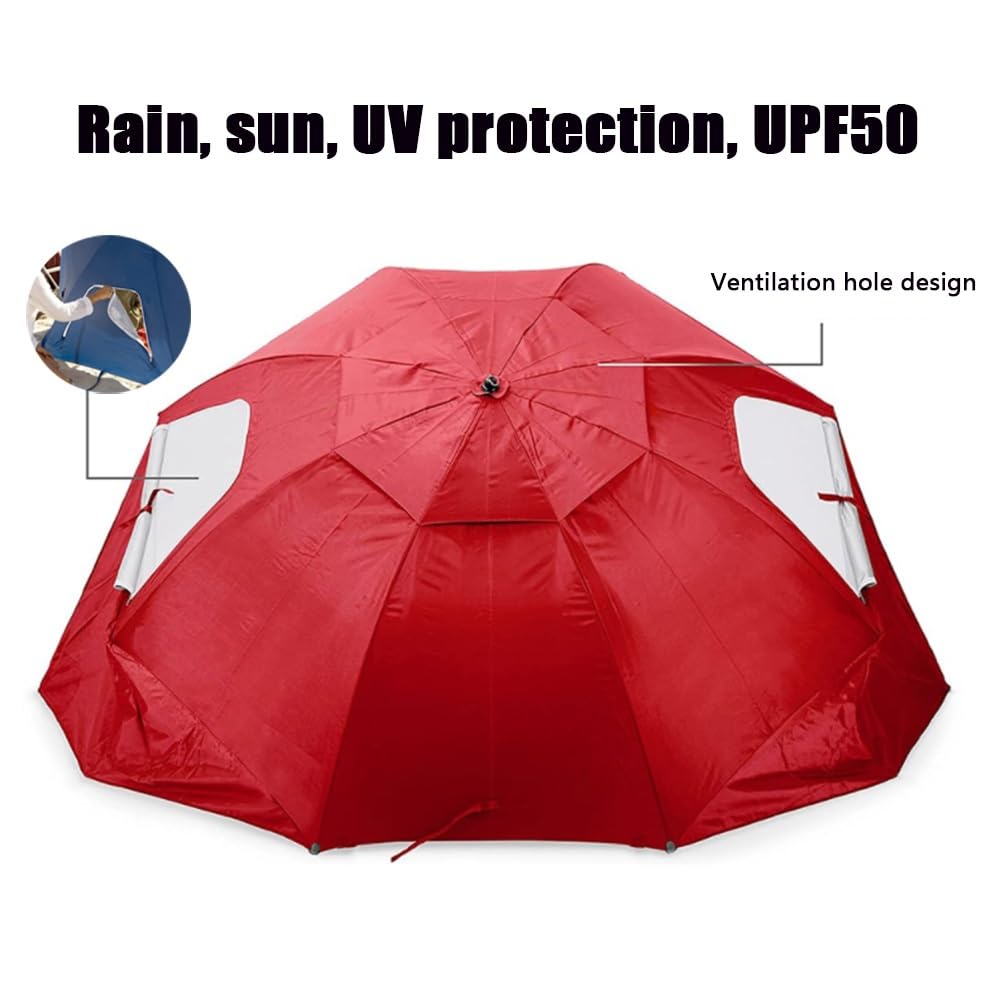 Strandschirm 240cm Sonnenschirm Strandmuschel Strandzelt 2 In 1