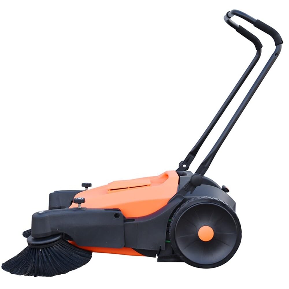 JAZGOT Barredora manual MS50FP. Dimensiones 1300 x 980 x 1035 mm, capacidad de barrido 3920 m2/h, 2 cepillos rotativos, 1 cepillo cilíndrico, ancho de banda de barrido 980 mm