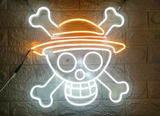 LUXURY SIGN INDIA Skull Head One Piece Anime Neon Signs Japanese Anime Luffy Flexible Night Light Sign Indoor Home Kids Teen Bedroom Wall Art Decor For Bar Club Party Halloween Gifts-image-29