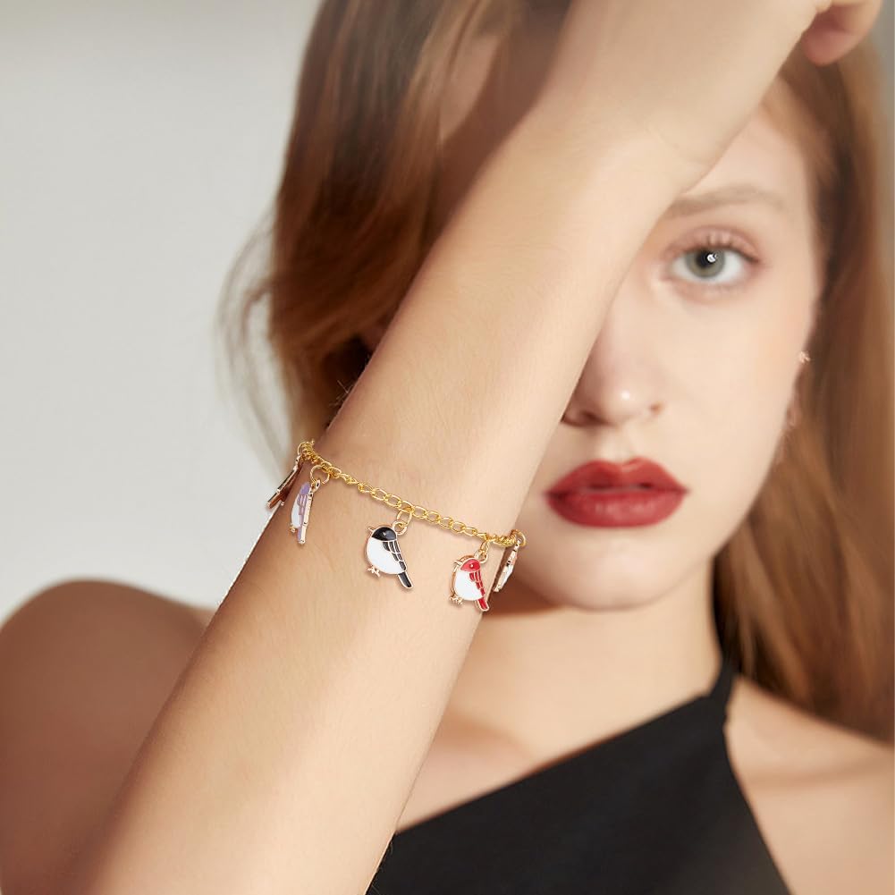 36Pcs Cute Sparrow Charms Bulk 6 Colors Alloy Enamel Bird Charms Lucky Anamal Bird Pendants Flying Animal Charm for DIY Necklace Bracelet Earrings Keychains Making Hole: 1.8mm - Image 6