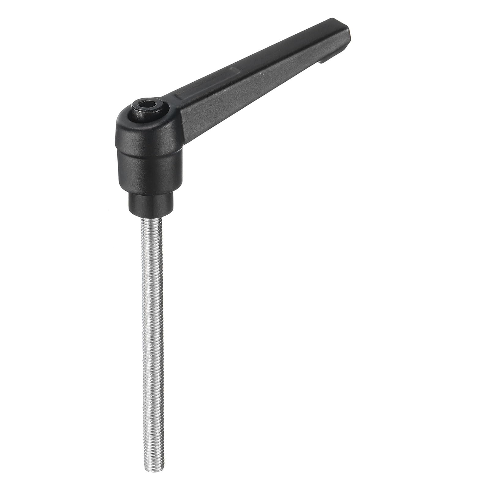 uxcell Adjustable Clamping Lever Handle M5 x 60mm Metric 304 Stainless Steel Male Threaded Stud Hand Knobs Push Button Ratchet Rotating Screw Handles Bolts with Locking Lever Black