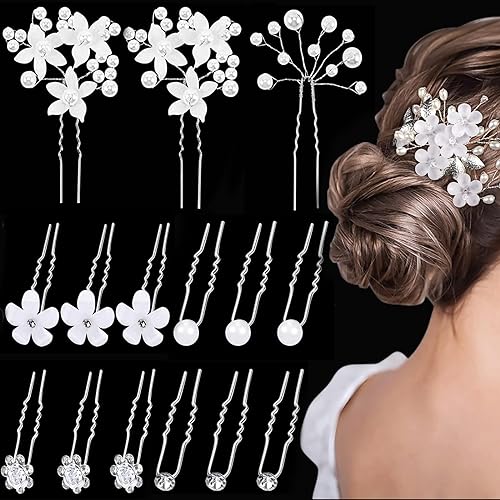 Fiore Capelli Perni Gioielli Da Sposa Con Strass Color Oro (6 Pz/pacco) Alibaba - Foto 7