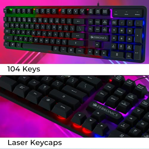 Amazon.in: Buy ZEBRONICS Transformer K1 Premium Gaming Keyboard with 104 Keys, 1.7m Cable, Laser Keycaps, Multi Color LED Modes, Integrated Multimedia Keys, All Keys Enable/Disable Function Online at Low Prices in India | ZEBRONICS Reviews &amp; Ratings — photo 7