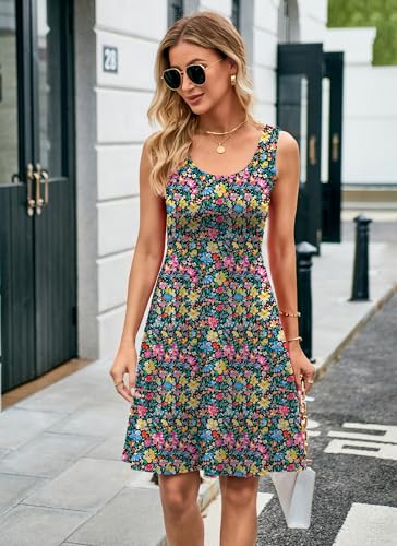 Image of Herou Summer Beach Dresses for Women A Line Sleeveless Tank Dress | Casual,Scoop Neck,Soft,Knee Length,Breathable