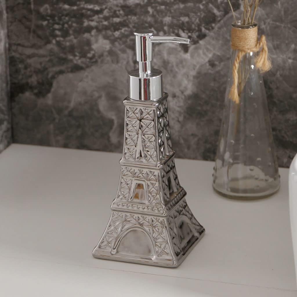 Shampoo Gel Doccia da Bagno Creativo Torre Eiffel Portatile in Ceramica Argento s