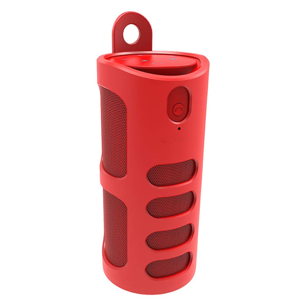 Altavoz Bluetooth Inalámbrico Portátil con Cubierta De Silicona, Admite Reproducción De Música con Tarjeta TF Y Salida De Alimentación USB De 5V,Rojo