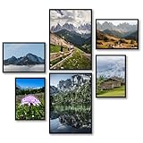MJ-GRAPHICS® Wandbild, Bilder Set 2xA2 & 4xA3, Alpen 