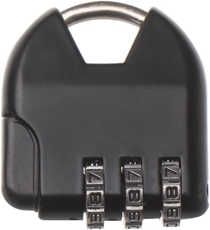 Password Lock 3 Digit Dial Locker Case Supply Lock Gym Travel Suitcase Diary Protector Security Tool(Black)