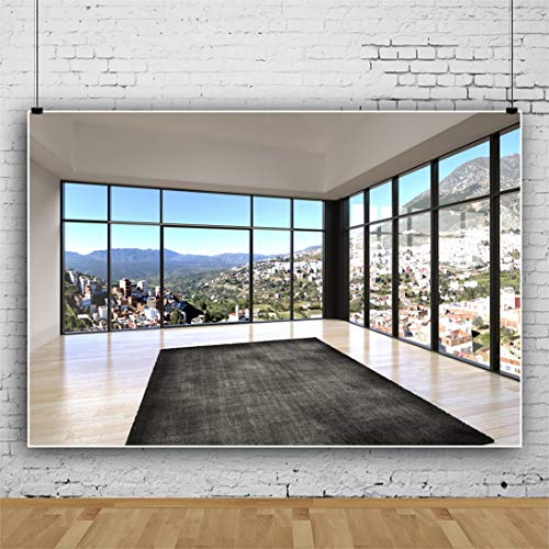 Fondo Fotográfico Vinilo 8x6ft Vista Ventana Oficina Moderna miniatura 4