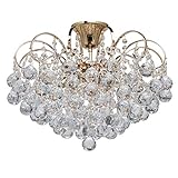 lampara araña colores comprar Lámpara de techo para salón, dormitorio o comedor; La armadura de aleación de metal galvanizada en el color oro francés; Decoración de los cristales Premium clase de los diferentes tamaños y formas