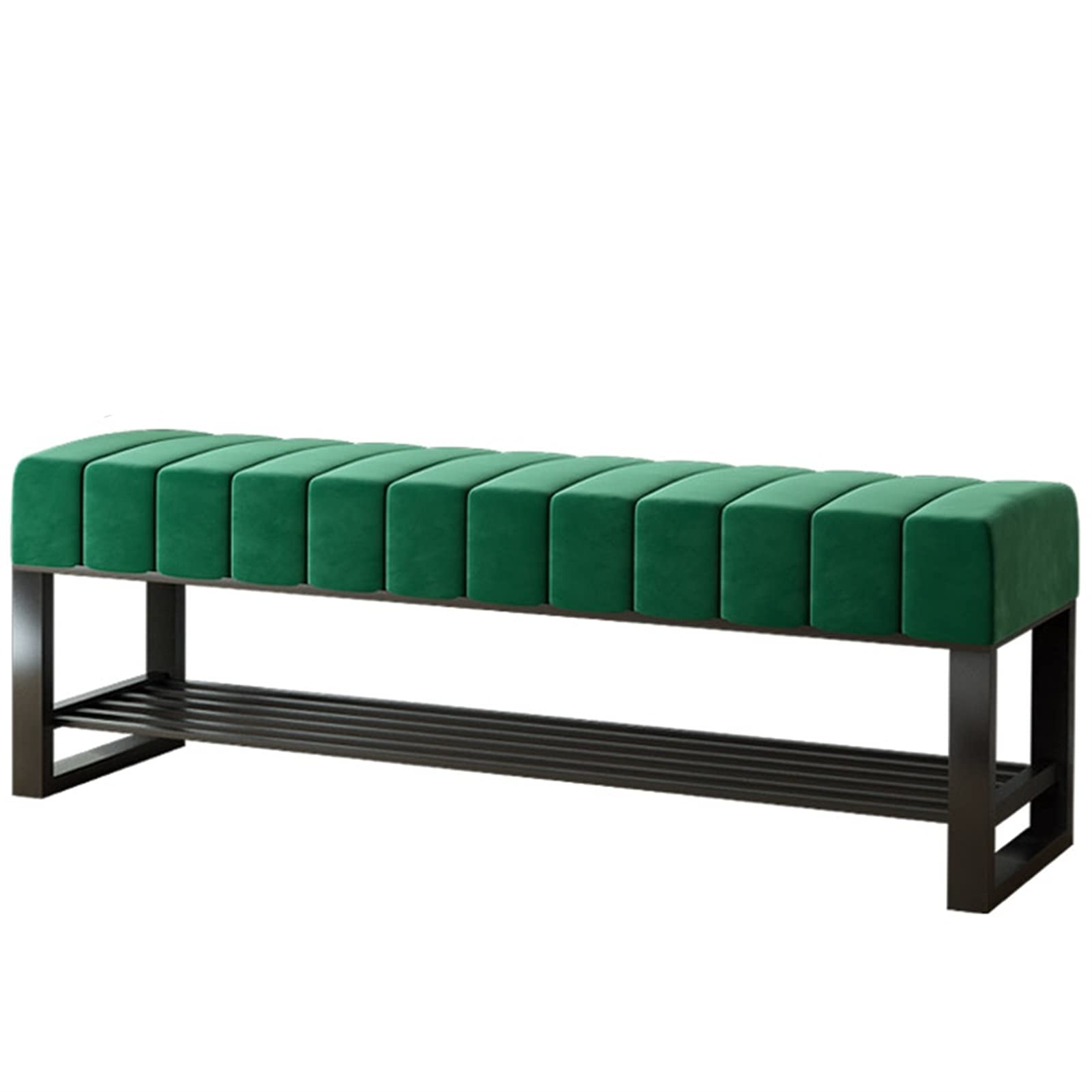 Banc meuble à chaussures en velours pour aménager une entrée de maison accueillante