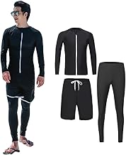 [Candy Kiosk] ラッシュガード メンズ 水着 ３点セット 上下セット 長袖 前開き フィットネス ビーチ 水泳 温泉 UVカット 水陸両用 吸汗速乾 通気性