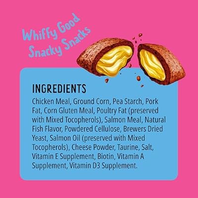 Bonkers Bites Salmon Supreme Flavor Crunchy & Soft Treats for Cats, 3oz Bag (Pack of 10)