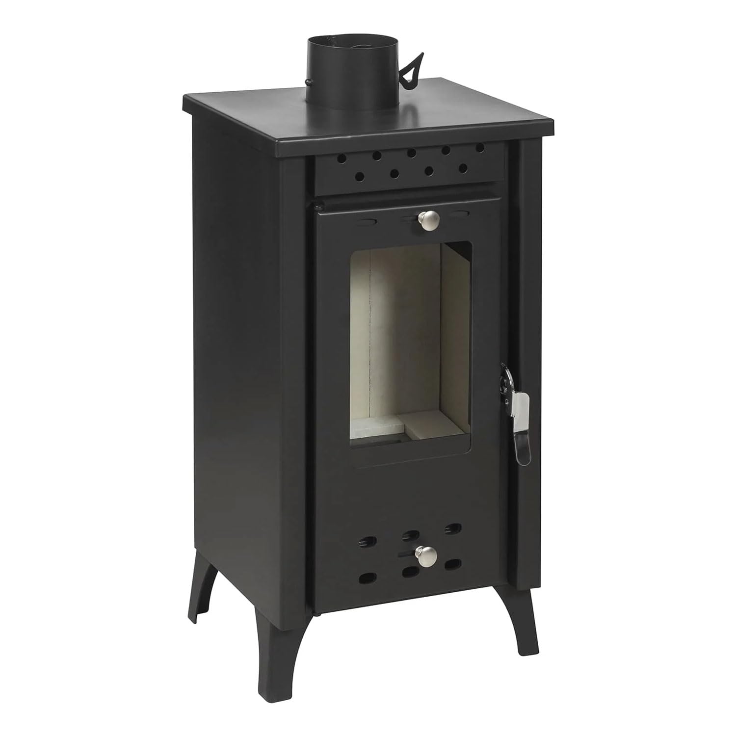 Matilde - Stufa a legna 7,7 Kw 33x38,5xH74 cm, colore nero