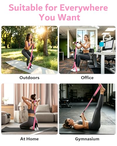 Image of Multifunctional Portable Pedal Resistance Band with Handle for Women - 3 Adjustable Tubes for Core(30 /40 /50LB), Abs, Arm & Leg Workouts | Home Gym Equipment
