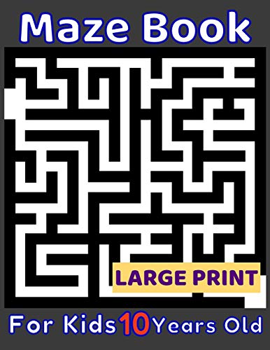 Maze Book For Kids 10 Years Old Large Print: 80 Maze Puzzles Medium and Hard for Smart Kids Age Ten. Cool Gift Idea For Birthday, Anniversary, ... For Girls and Boys Activity Puzzle Lovers. image 3