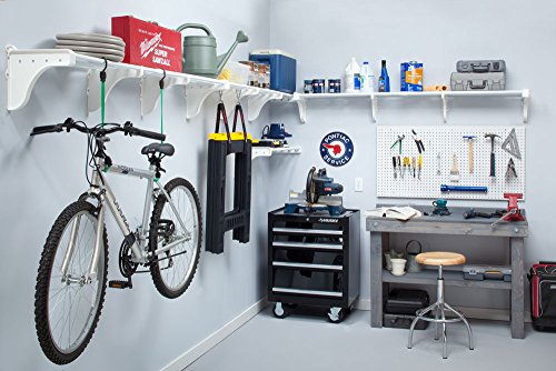 EZ Shelf-Expandable-Garage Shelf- -White- Easy to Install -Strong (up to 250 Lbs)- Wire Shelving...