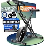 HELDENWERK Heimtrainer fahrrad Klappbar Set-extra bequem & leise- [FlexiFoam...