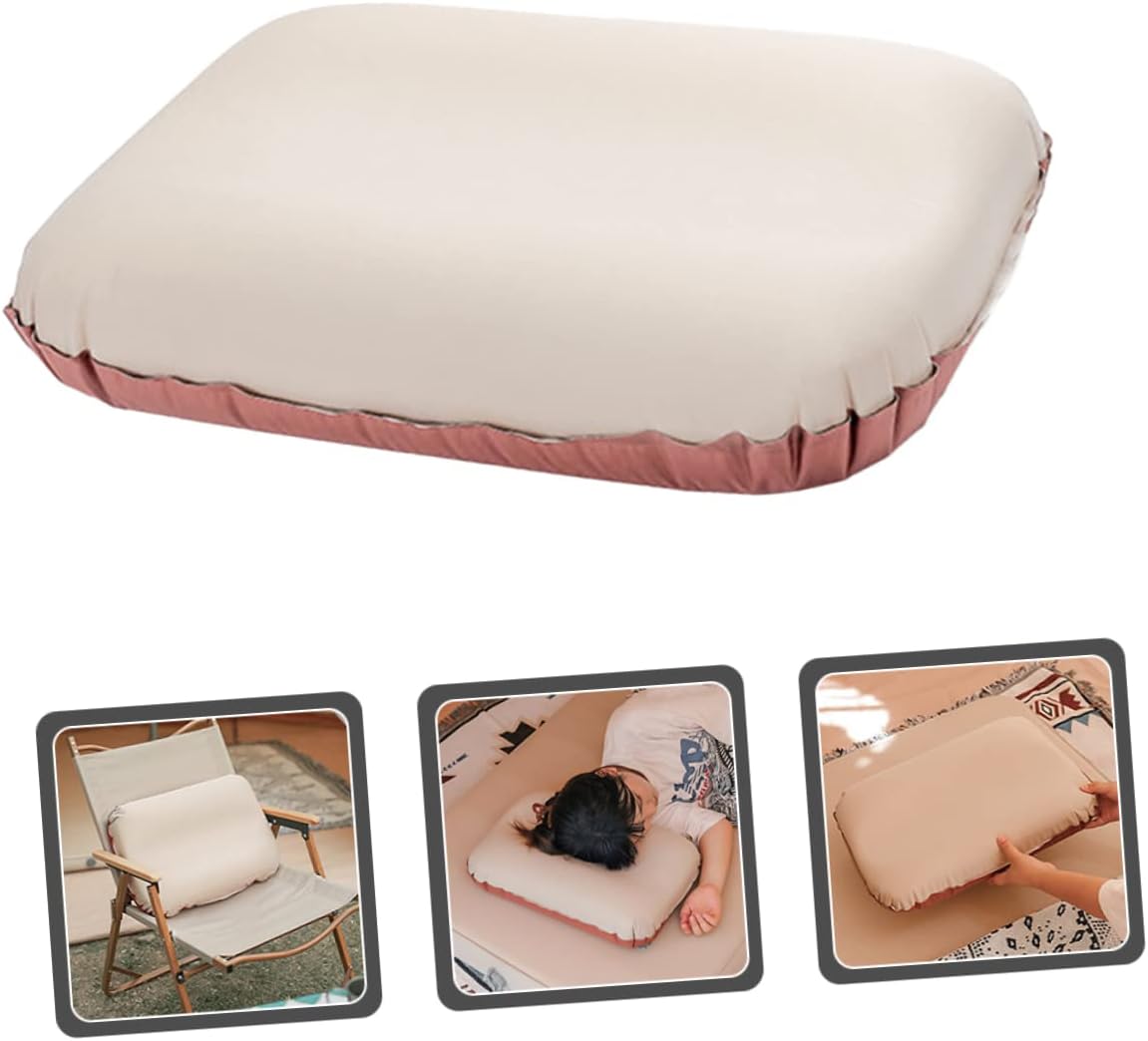 VICASKY Inflatable Travel Pillow Portable Ergonomic Camping Pillow Sponge Material Automatic Inflating Design for Outdoor Use for Resting and Napping