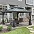 Domi Hardtop Gazebo 12x12FT, Outdoor Gazebo with Galvanized Steel Double Roof, Aluminum Frame, Built-in Gutter System, Curtain and Netting, Metal Gazebo Pavilion for Patio Deck Garden, Grey