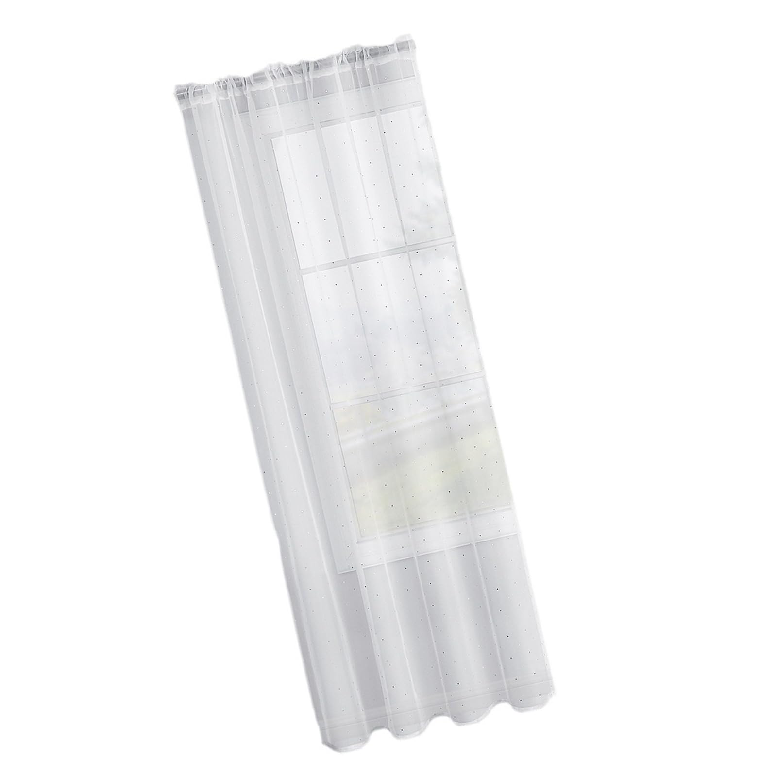 Elnwnnkc Adjusting Privacy Curtains 1Panel White Sheer Drape for Bedroom or Living Room Semi Blackouts Curtains