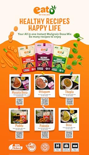 Image of Eat5 Instant Beetroot & Carrot Multigrain Dosa Mix Combo | | Makes 10-12 Dosas Each (300g x 2) Healthy, Micronutrient Rich & High Bioavailability | 100% Natural, No Preservatives