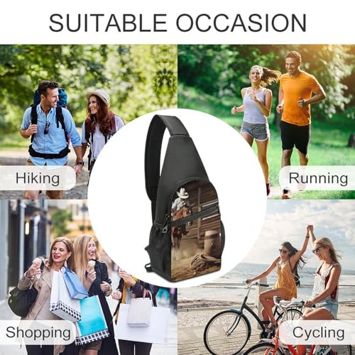 Mochila tipo bandolera blanca para senderismo y uso casual miniatura 6