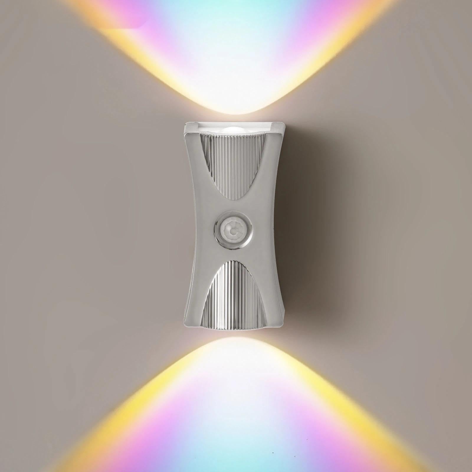 Motion Sensor Night Light, Rechargeable Wall Lights(Silver,Neon light)