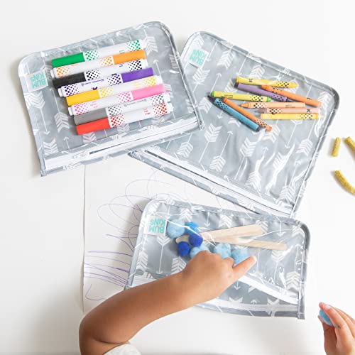 Bumkins Travel Bag, Toiletry, Baby, Tsa Approved Pouch, Zip Bag, Quart Size Compliant, Clear-Sided, Diaper Bag Organization, Makeup, Accessories, Set Of 3 #TOP2