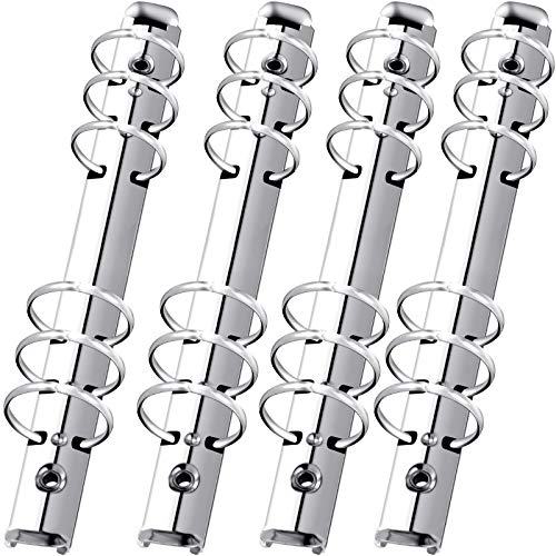4 Pieces 6-Hole Ring Binder Mechanisms Replacement Kit A5 Metal Clip Ring Binder for Paper Storage Folder Planner Accessories
