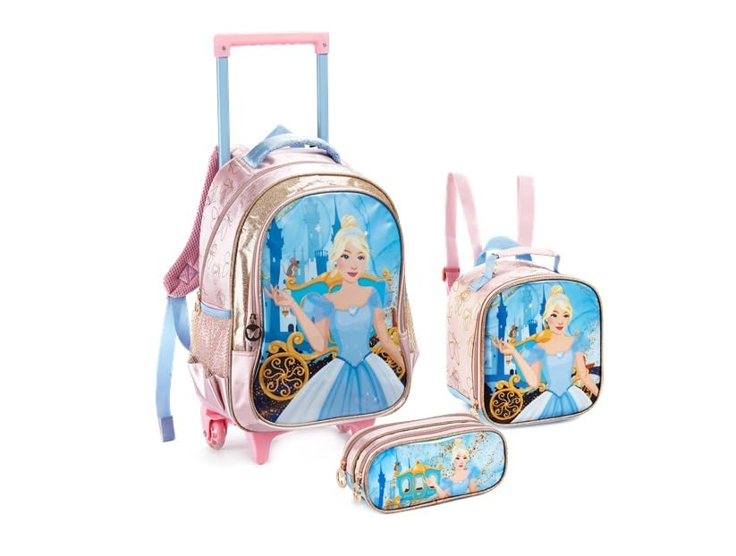 Kit Mochilete G Lancheira e Estojo Princesa Denlex - 1455