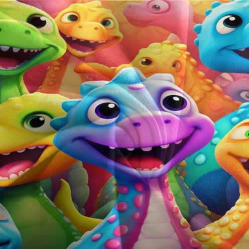 Parure de lit dinosaure 3D microfibre housse de couette avec fermeture - 8