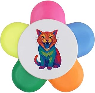 Azeeda 'Pop Art Fierce Cat' Flower Shape High...