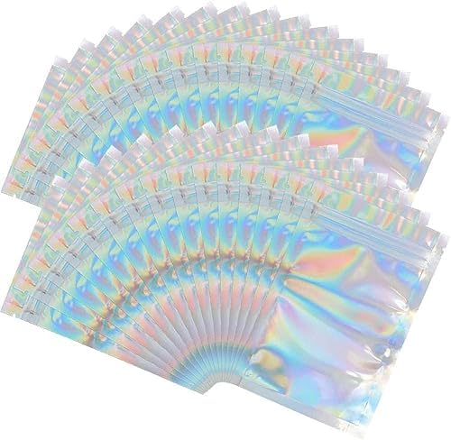 100 Pieces Mylar Holographic Resealable Bags – 4 x 6″ Smell Proof Bags, Candy Bags Foil Pouch Ziplock Bags for Party Favor Food Storage Holographic Color, 4 x 6 Inch 100 Pieces Mylar Holographic Resealable Bags – 4 x 6″ Smell Proof Bags, Candy Bags Foil Pouch Ziplock Bags for Party Favor Food Storage Holographic Color, 4 x 6 Inch