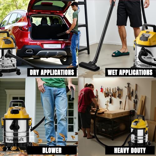 Image of 4 Gallon Cordless Shop Vac, Cordless Shop Vacuum Wet and Dry with 16 Kpa Strong Suction & Blower, Battery Powered Shop Vac for Car, Home and Garage (Tool Only)