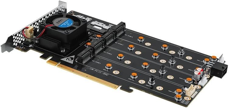 8-Drive NVMe SSD to PCIe 4.0 X 16 Adapter Card with Active Cooling (88048 8-Drive NVMe Expansion Card, Plain) Visit the oaknode Store (Plain)-image-10