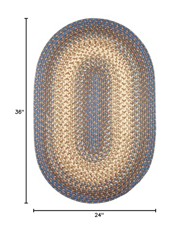 Superarearugsoval2x3bluecreambraidedrughartfordprimitivedecorcarpetindooroutdoor2x3wovenentrywaycarpet Urban Country Home Decor Super area rugs oval 2x3 bluecream braided rug hartford primitive decor carpet indoor outdoor 2 x 3 woven entryway carpet urban country home decor