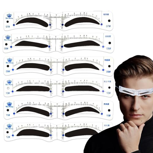 Plantillas Para Cejas - Kit Moldeador De Plantillass Reutilizables Para Cejass Con Correa Para La Cabeza | Juego De Plantillas Para Dar Forma Y Arreglar Cejas DIY De 12 Piezas | Incluye Maquinilla De