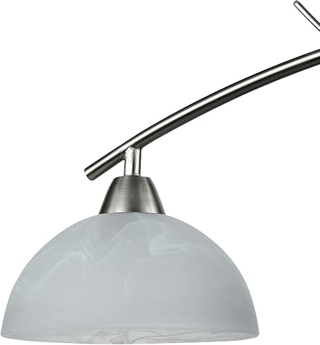 Miniatura 7 de DAYCENT Iluminación colgante de vidrio esmerilado de alabastro contemporáneo para isla de cocina, lámpara colgante de techo, 4 luces, níquel