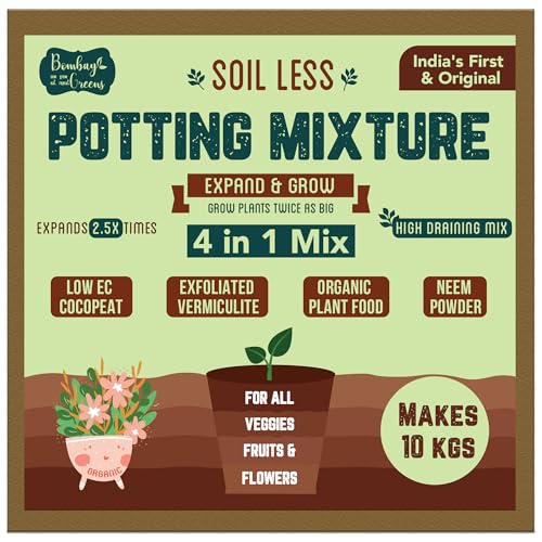 Bombay Greens ; Sow, grow, eat, repeat 10Kg Soil Less 4 in 1 Pott...