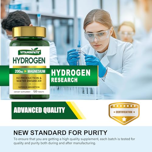 VITAMINFATE Hydrogen Water Tablets with Magnesium & Electrolytes, 120 Tablets | H2 Molecular Hydrogen Supplement to Support Energy, Brain Health, Metabolism & Healthy Aging - Image 7