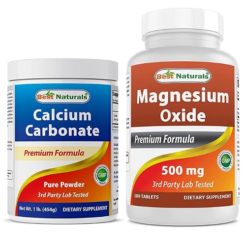 Calcium Carbonate Powder 1 Pound & Magnesium Oxide 500 Mg #TOP25
