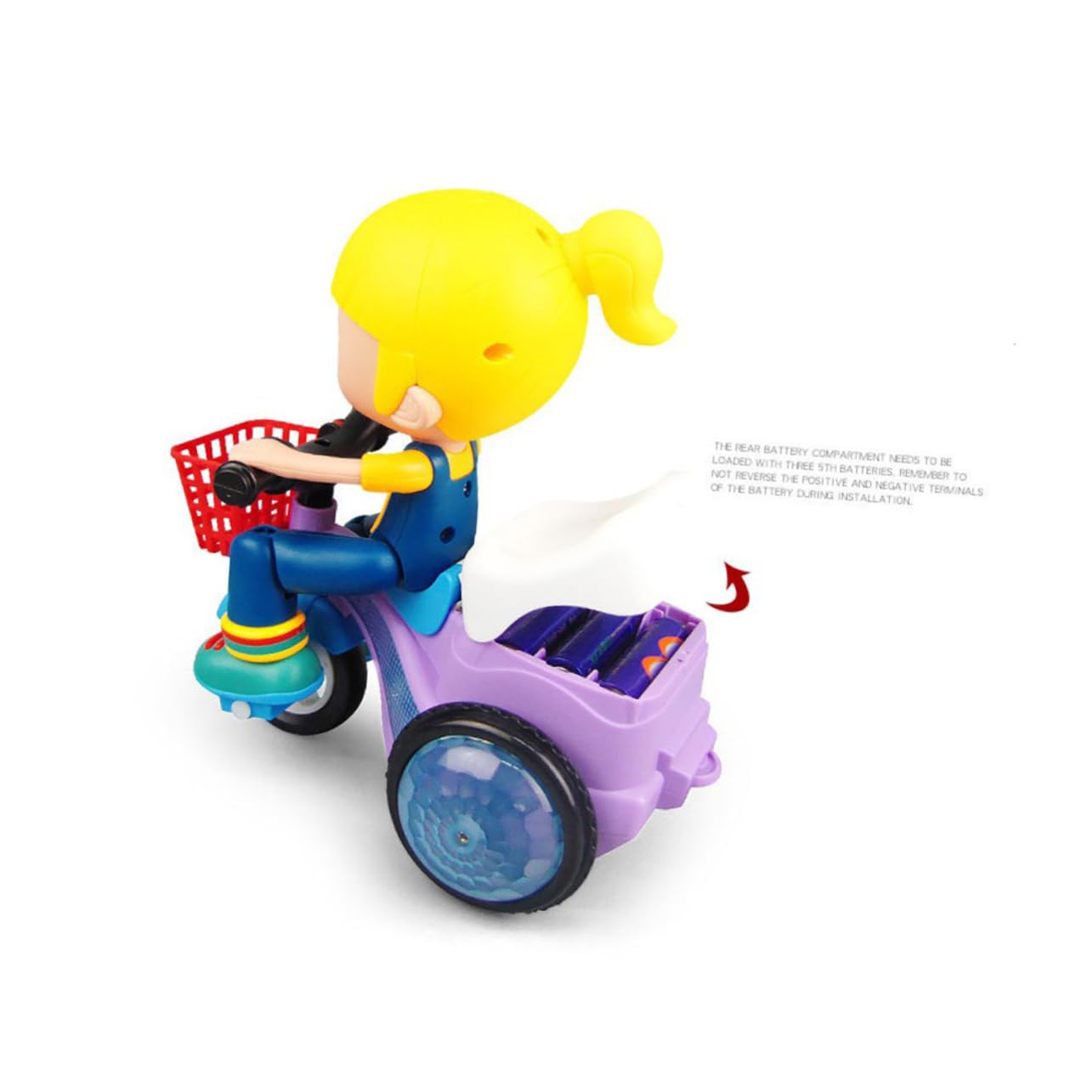 SUPVOX Intelligent Boys and Girls Tricycle Toy Creative Stunt Trike Led Lights Motion Activated for Girls Easy Assembly Random Color