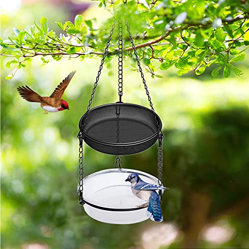 Vogeltränke Hängend Mit Futterspender - Zweistufiges Vogelbad Für Garten