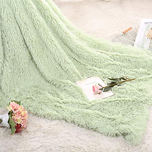 Couverture plaid shaggy noir 160x200 cm en fausse fourrure - 3