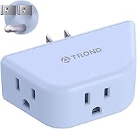 Vista 11 de TROND Extensor de salida con USB, divisor de pared con 2 tomas AC, 3 puertos USB, adaptador de enchufe de pared de diseño de 3 lados, elementos