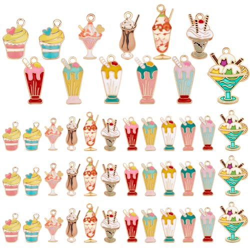 Mini breloques crème glacée WADORN en alliage coloré pour création de bijoux DIY