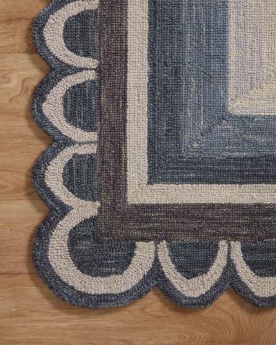 Image of Modern Irregular Shape Pattern Wool Carpet with Loop Texture Yarn Anti Shedding Carpet Size 8x10 Feet B2 Grey Multi Color
