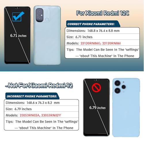 RongZy Display for Xiaomi Redmi 12C 22120RN86G LCD Screen Replacement Digitizer Touchscreen Mounted Replacement with Tools (Black) - Image 2